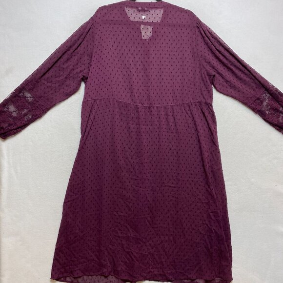 NWT Torrid Dress Womens 2X Purple Clip Dot Kimono Maxi Georgette $99 - Picture 10 of 13
